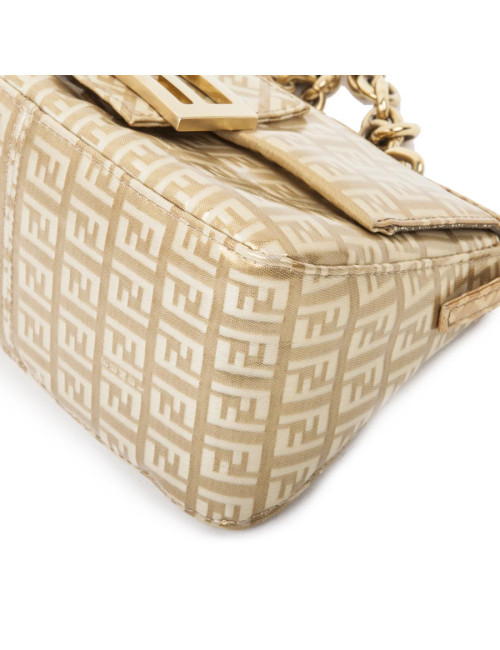 Sac FENDImonogram doré verni