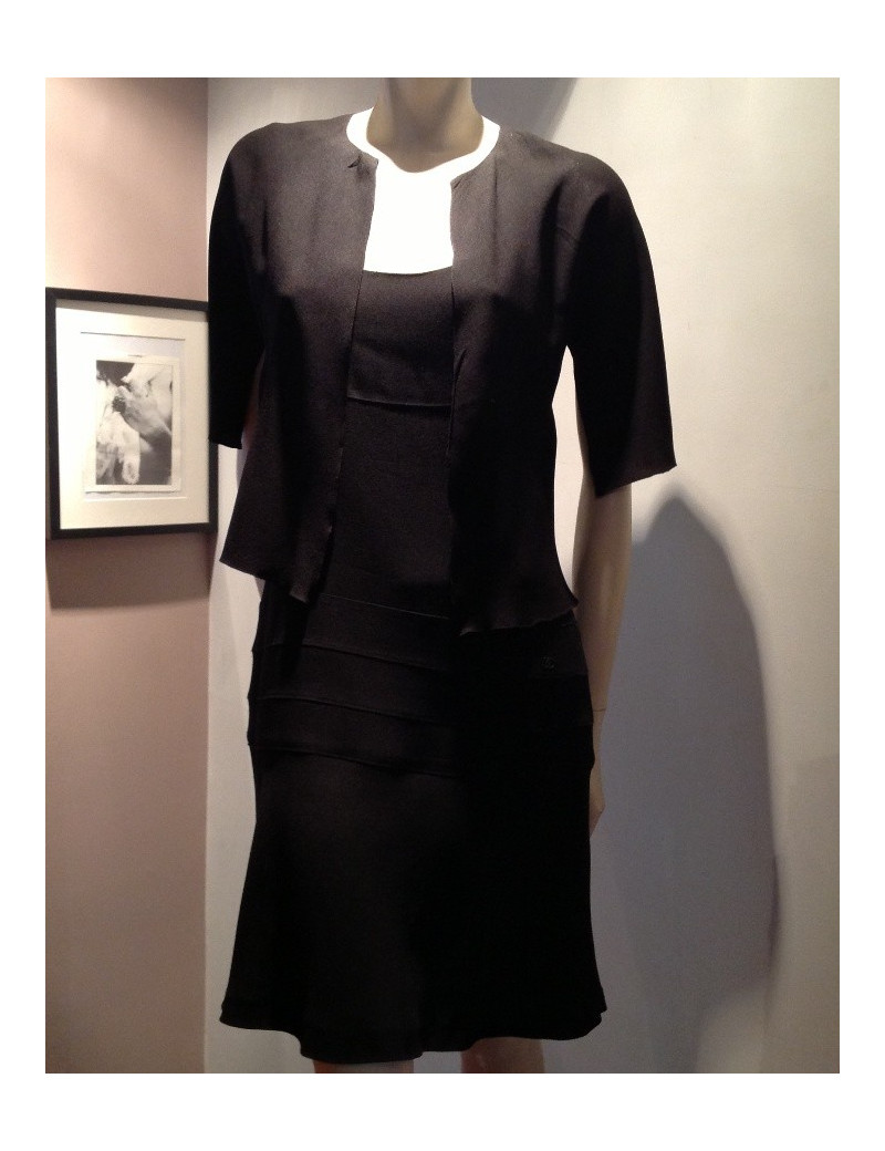 Robe + veste CHANEL twin set noir