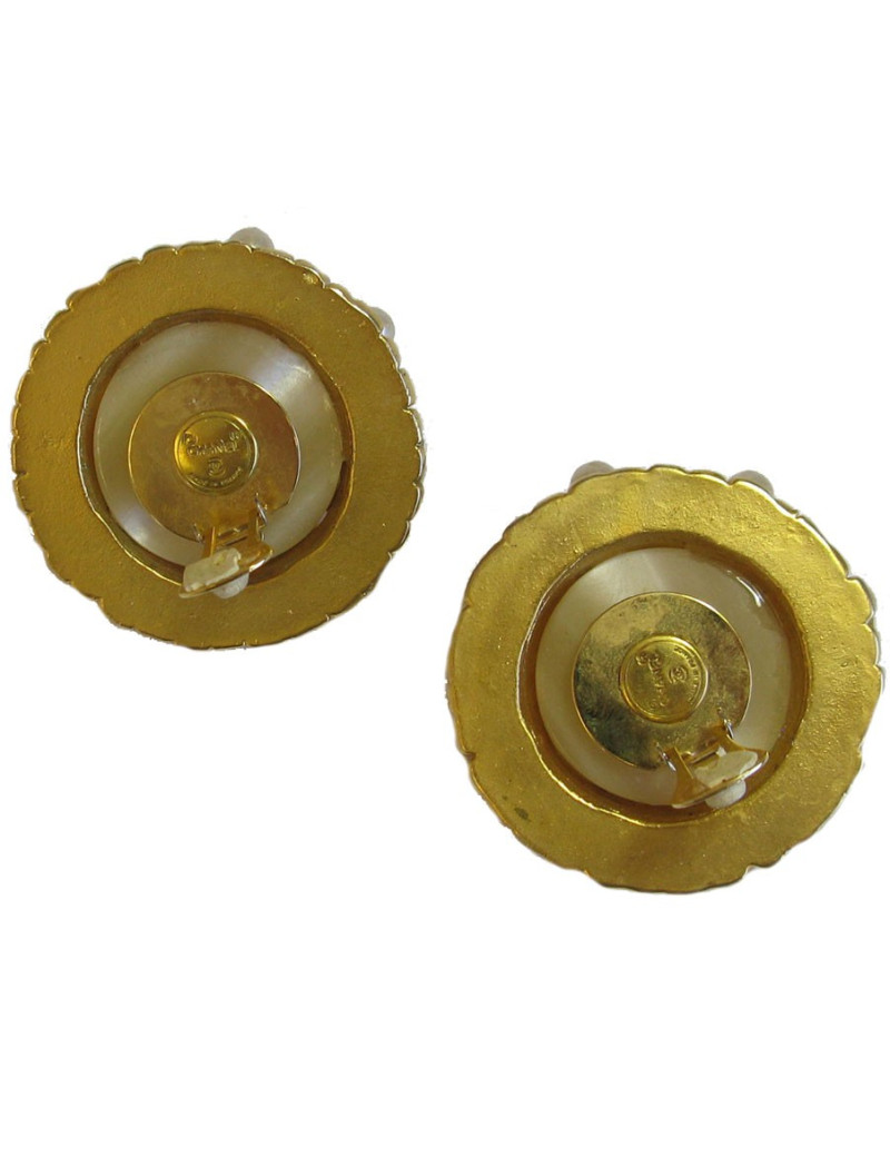 Boucles d'oreille clips Chanel couture vintage