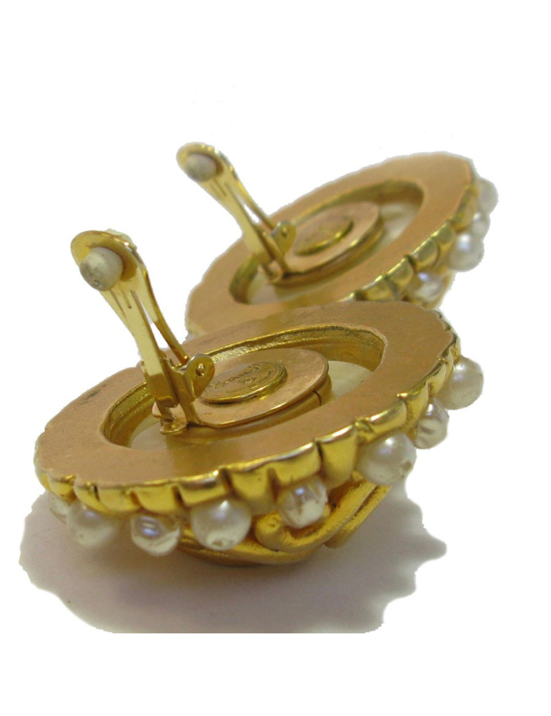 Boucles d'oreille clips Chanel couture vintage