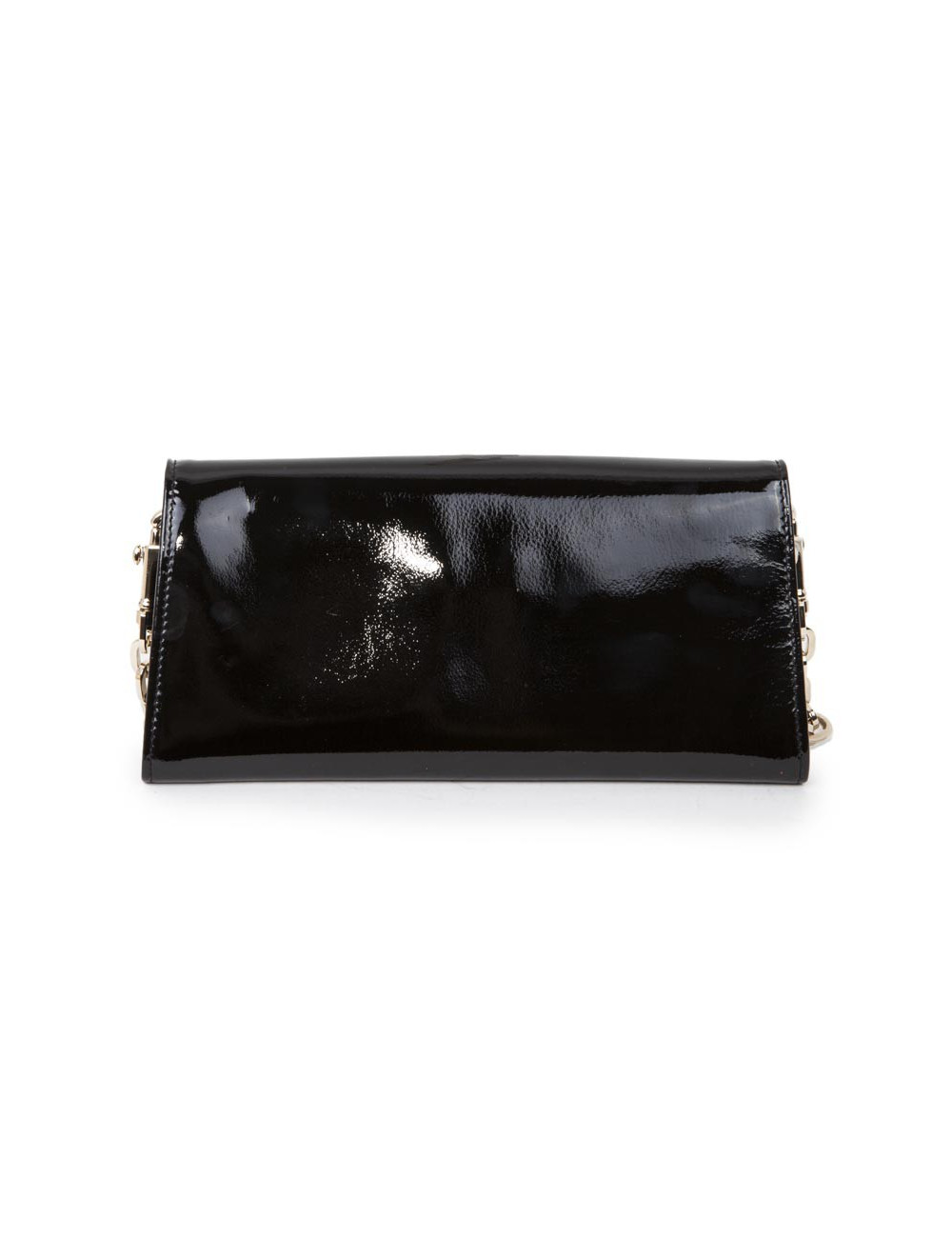 JIMMY CHOO Black patent leather clutch