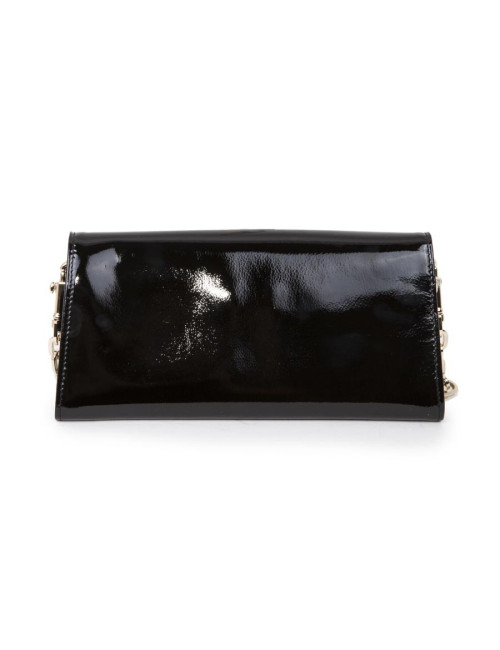JIMMY CHOO Black patent leather clutch