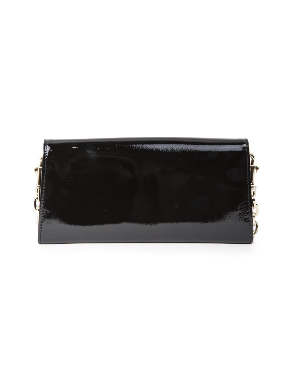JIMMY CHOO Black patent leather clutch
