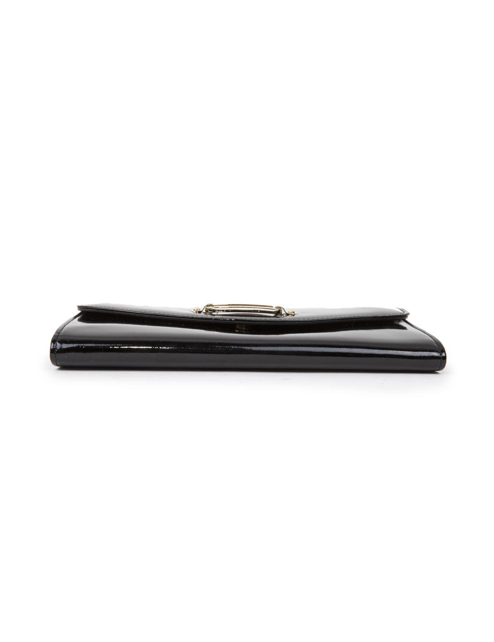 JIMMY CHOO Black patent leather clutch