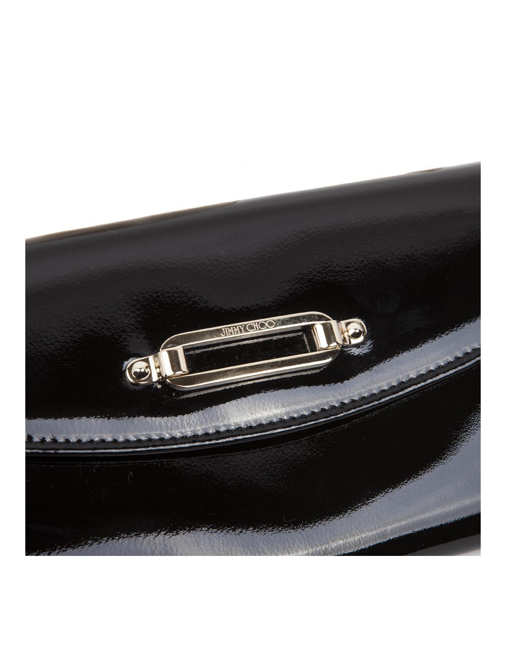 JIMMY CHOO Black patent leather clutch