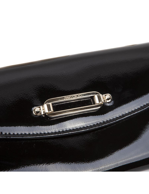 JIMMY CHOO Black patent leather clutch
