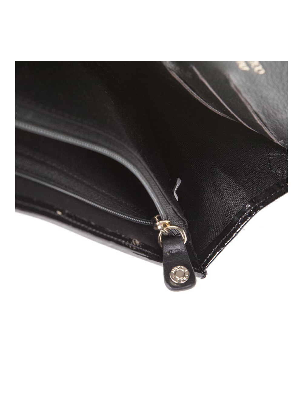 JIMMY CHOO Black patent leather clutch