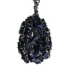 Boucles d'oreille clips pendantes anonyme en strass, perles et brillants noirs