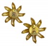 CHANEL clip-on earrings ear of wheat crown in gilded metal and pearl