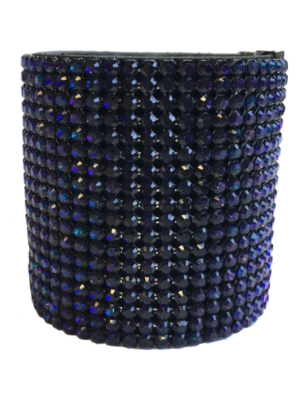 Manchette DANIEL SWAROVSKI sur crystal mesh violet foncé