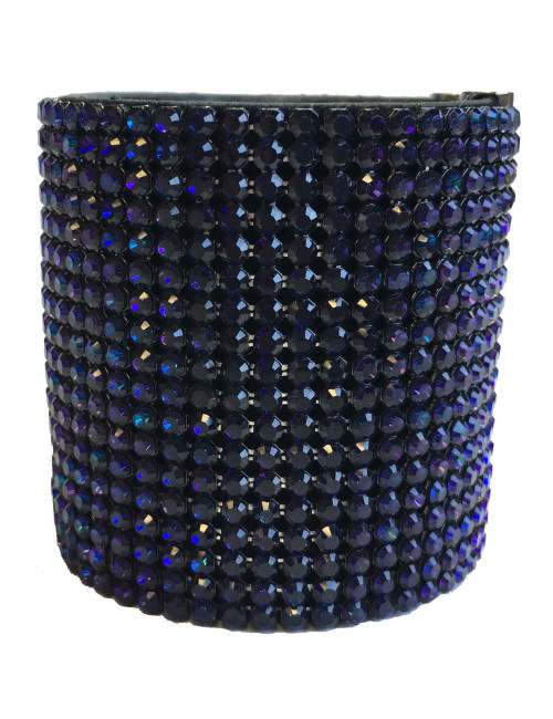 Manchette DANIEL SWAROVSKI sur crystal mesh violet foncé