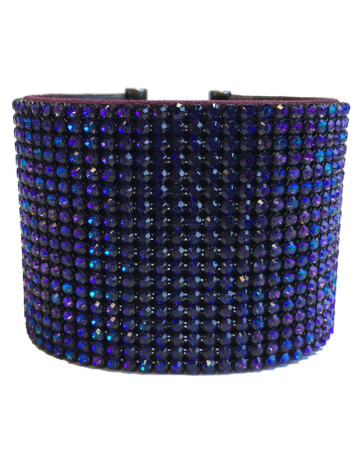 Manchette DANIEL SWAROVSKI sur crystal mesh violet