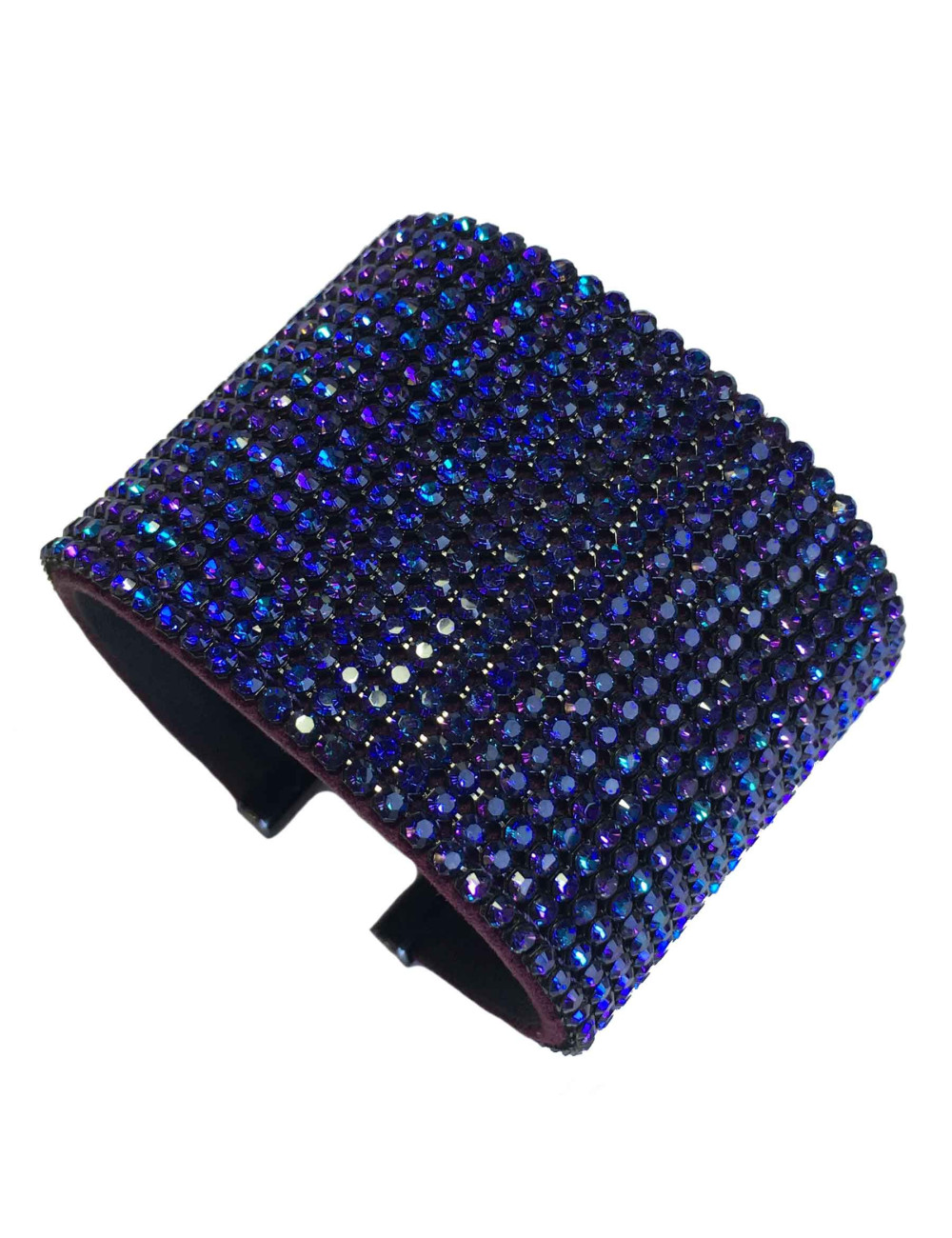 Manchette DANIEL SWAROVSKI sur crystal mesh violet