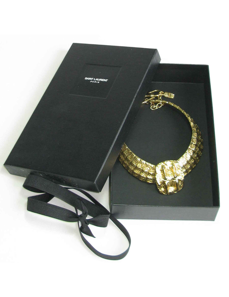 YLS YVES SAINT LAURENT choker necklace in gilded metal