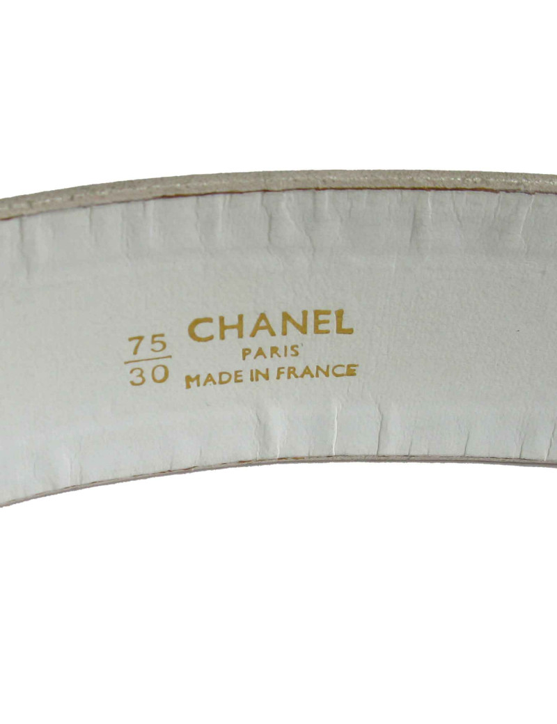 Ceinture CHANEL blanche et chaine dorée vintage