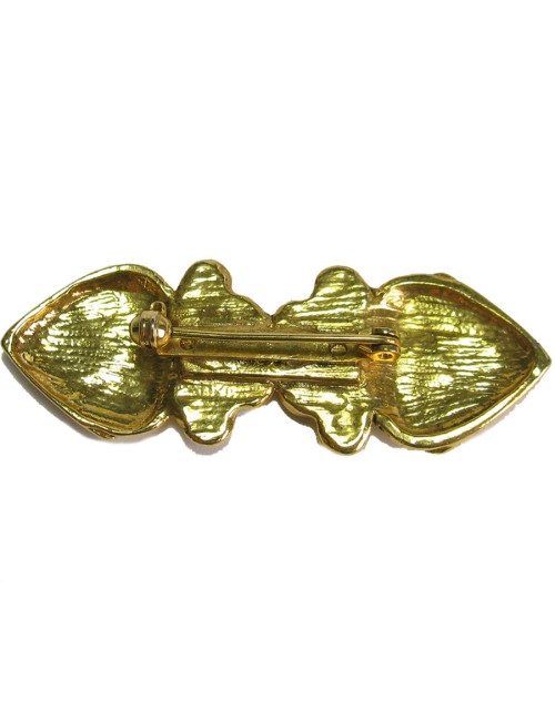 Broche métal doré à l'or fin Vintage