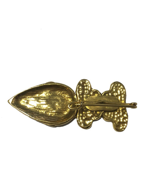 Broche sans marque en métal doré à l'or fin vintage