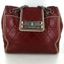 CHANEL bordeaux red quilted leather, 255 Silver Clasp bag
