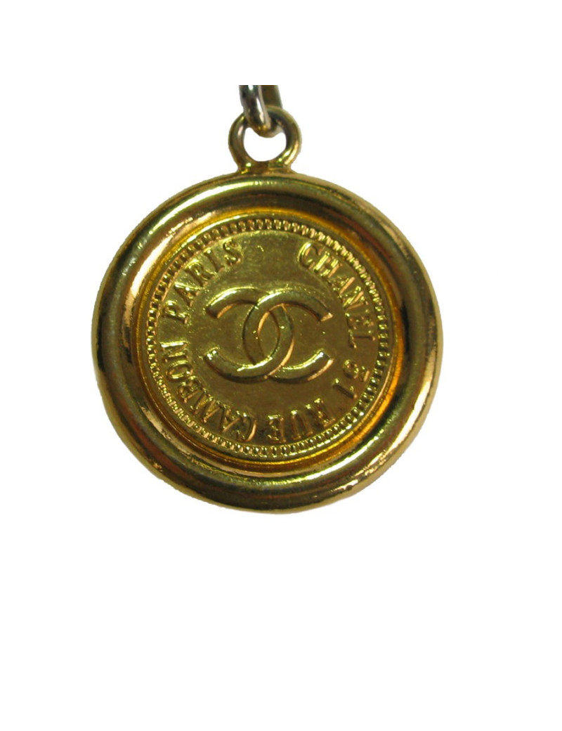 xxx Ceinture CHANEL en chaine dorée et cuir noir vintage 