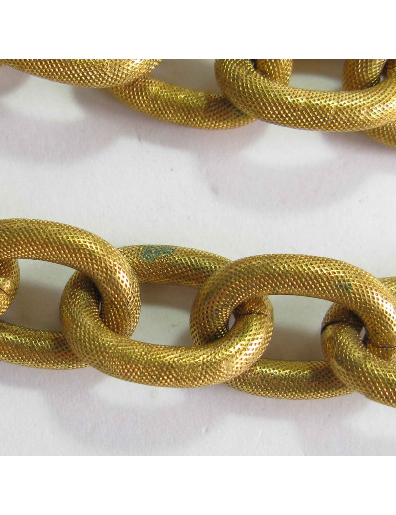 CHANEL necklace gold engine-turned metal belt