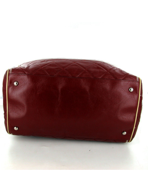 Sac CHANEL cuir matelassé bordeau