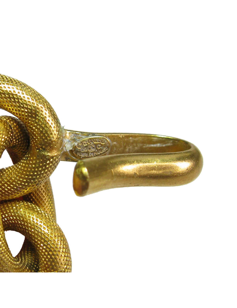 CHANEL necklace gold engine-turned metal belt