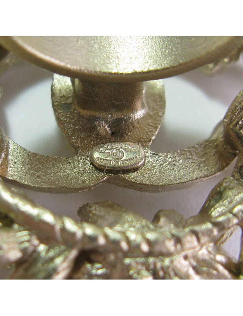 Bague CHANEL T53 épi de blé en métal doré or mat et brillants