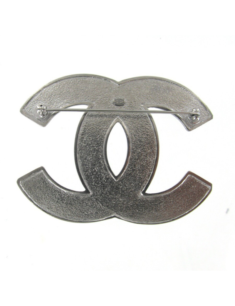 Grande broche CC argent CHANEL