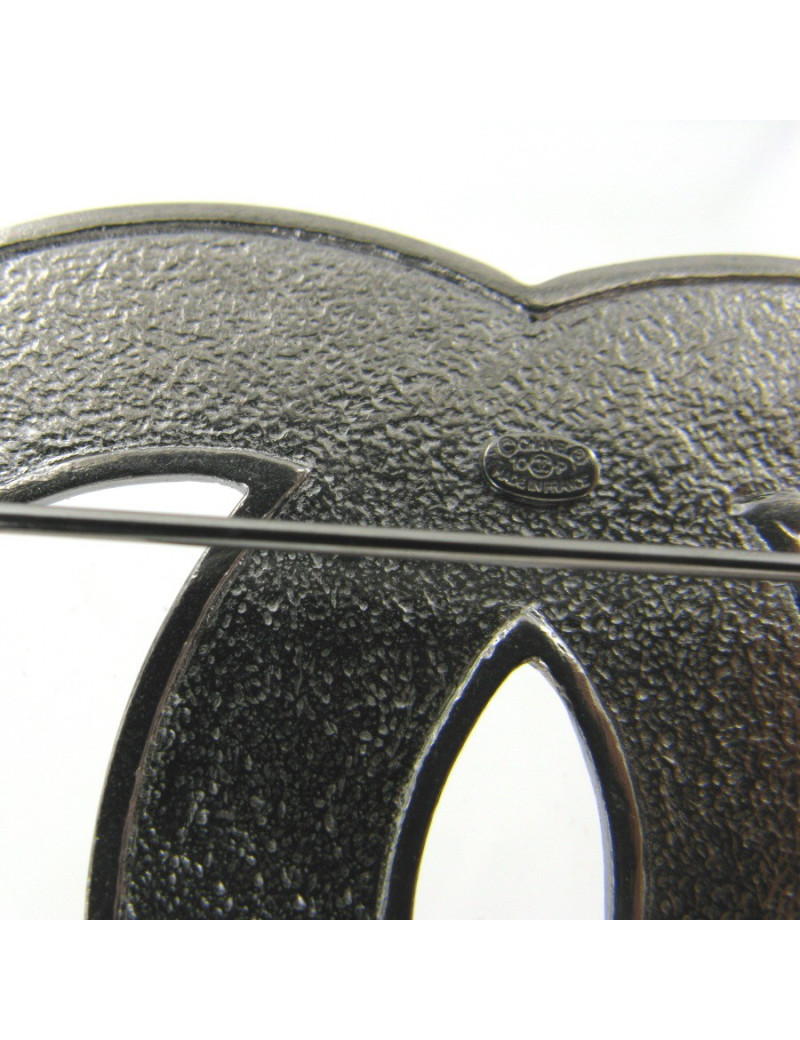Grande broche CC argent CHANEL