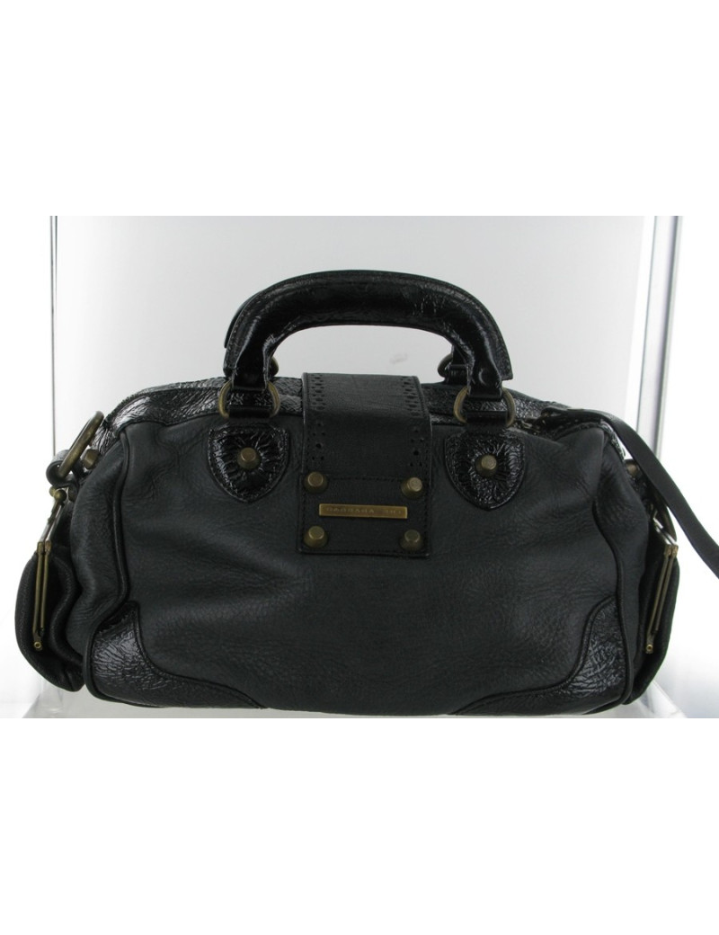 Sac BARBARA BUI en cuir et cuir vernis noir