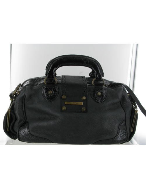 Sac BARBARA BUI en cuir et cuir vernis noir