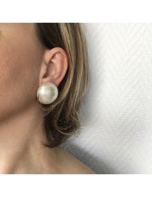 Boucles d'oreille clips perles nacrées