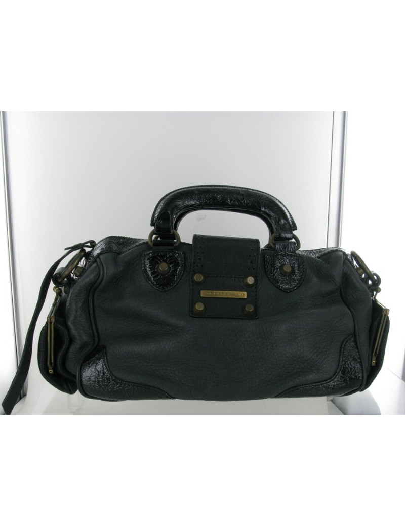 Sac BARBARA BUI en cuir et cuir vernis noir