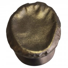 Casquette HERMES T 58 cuir mordoré bronze
