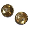 Boucles d'oreille clips CHANEL rondes en métal doré matelassé