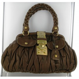 MIU MIU Brown quilted leather bag