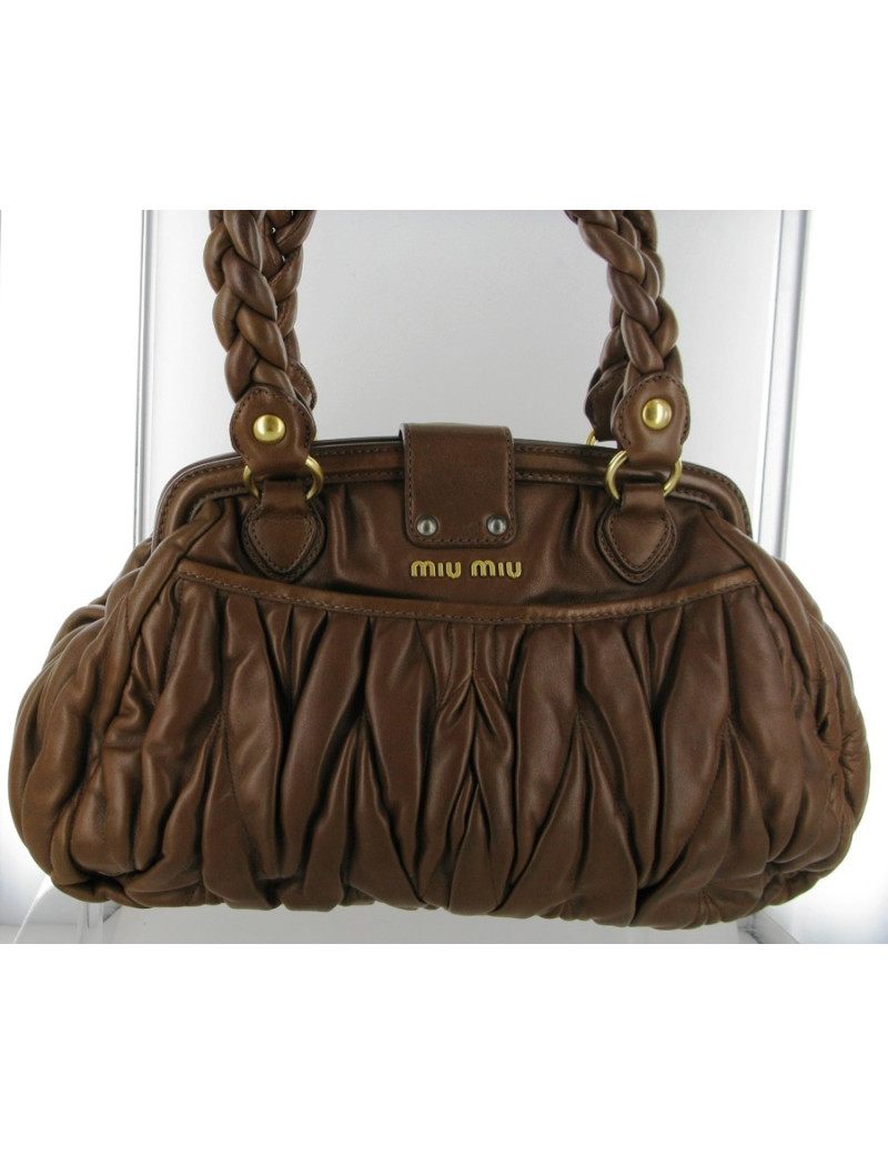 Sac MIU MIU en cuir matelassé marron