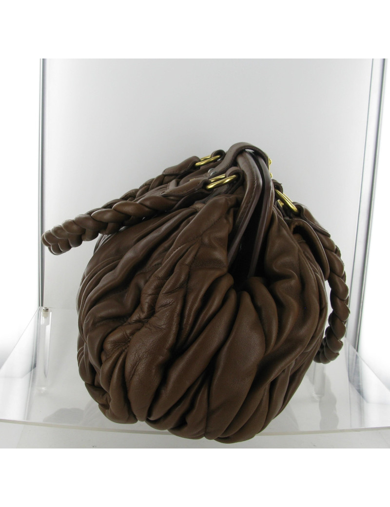 Sac MIU MIU en cuir matelassé marron