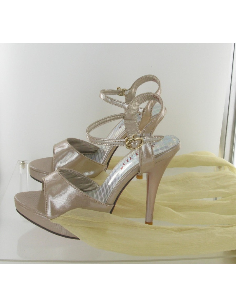 Escarpins ouverts lurex rose poudre JQ.LID