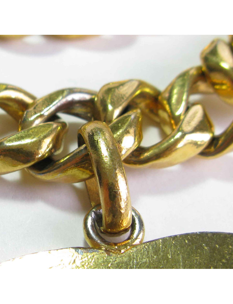 Ceinture sautoir CHANEL vintage en métal doré