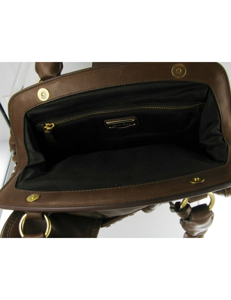 Sac MIU MIU en cuir matelassé marron