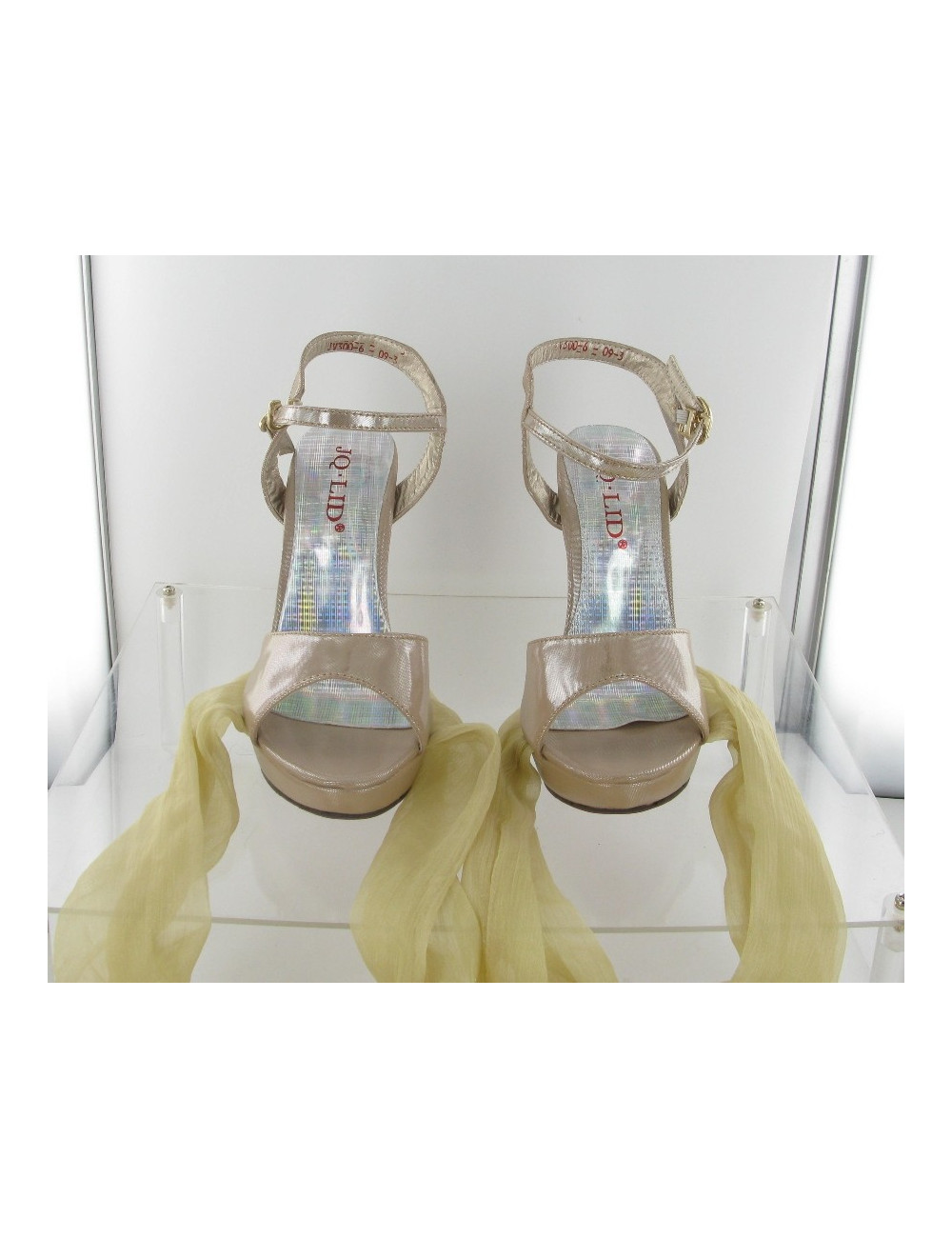 Escarpins ouverts lurex rose poudre JQ.LID