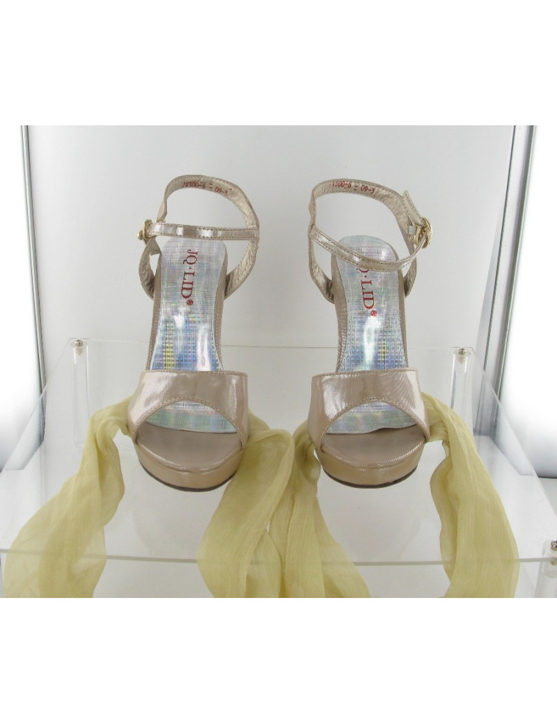 Escarpins ouverts lurex rose poudre JQ.LID