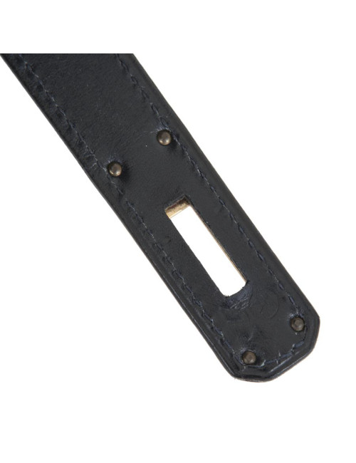 Kelly 28 HERMES sellier bleu nuit avec bandoulière