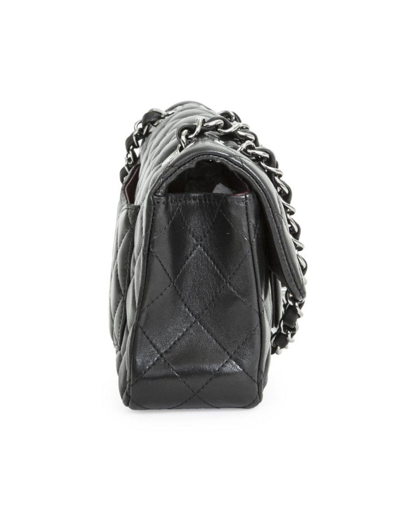 CHANEL mini 'Timeless' flap bag in quilted black smooth lamb leather