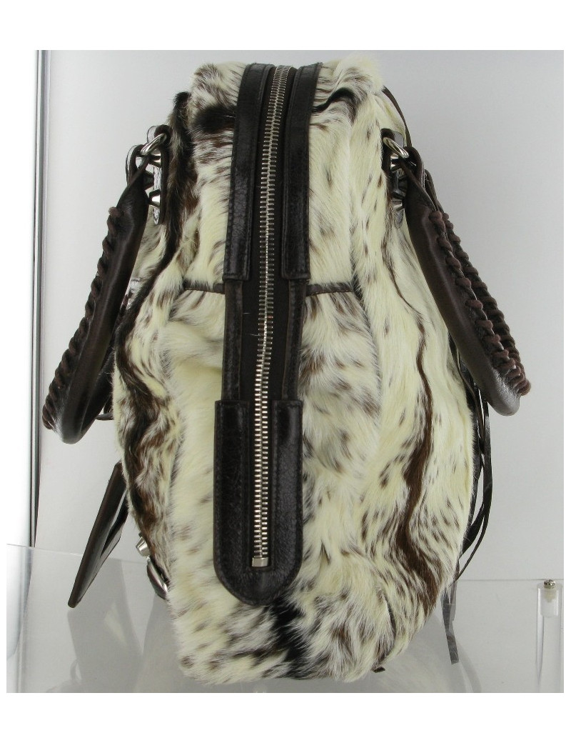 Sac BALENCIAGA mini bowling en chèvre