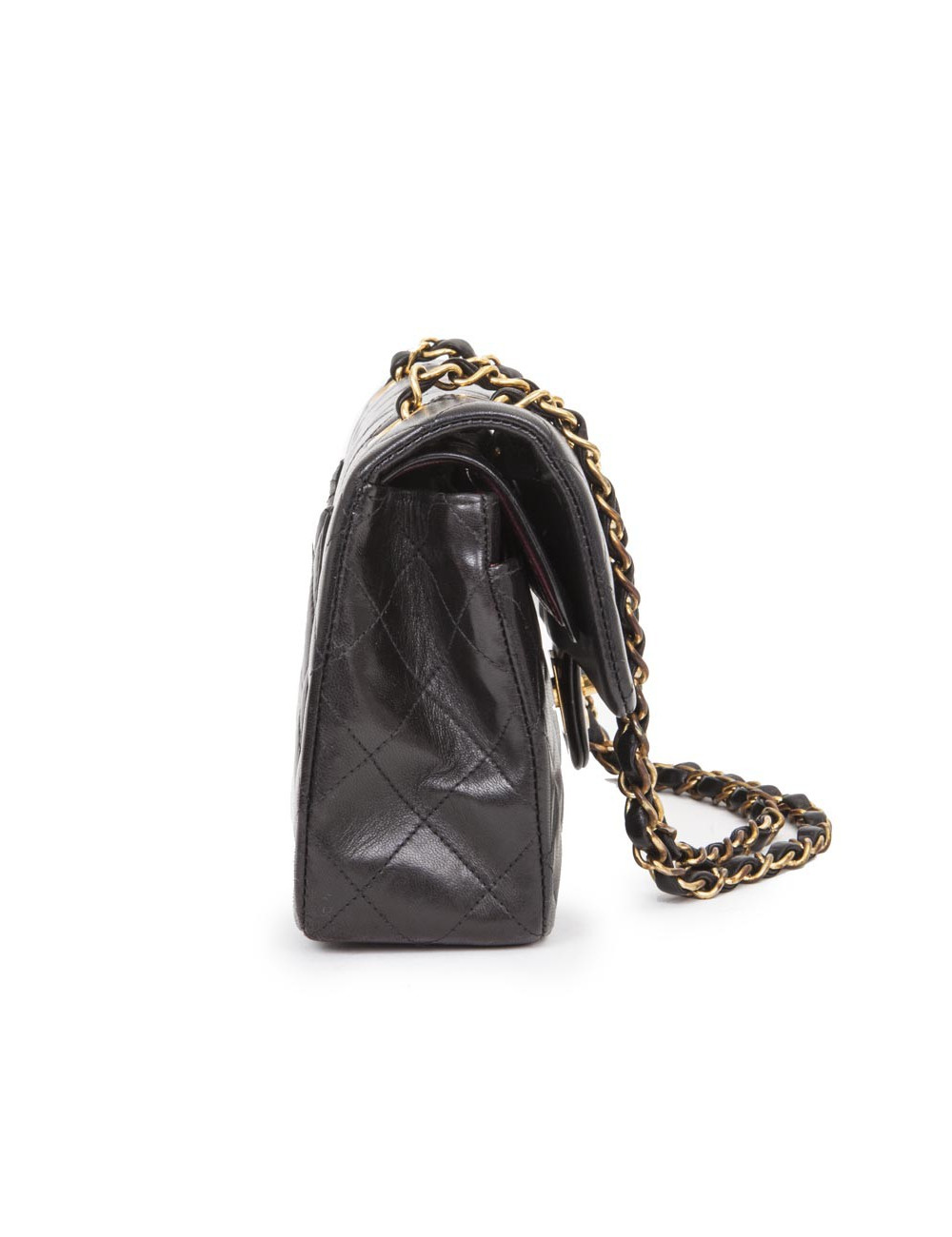 Sac Timeless CHANEL cuir d'agneau lisse matelassé noir