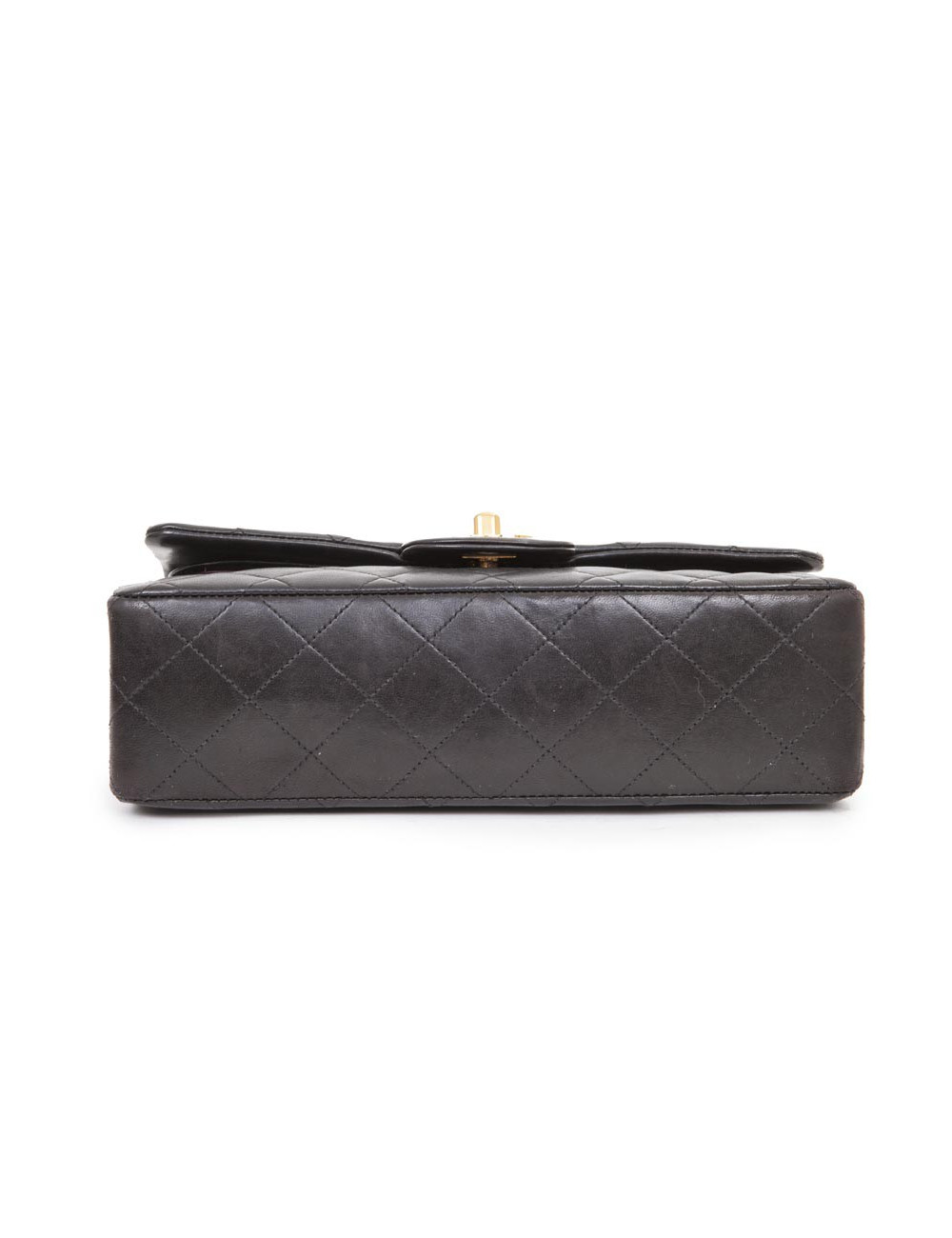 CHANEL 'Timeless' Double Flap Bag in Black Quilted Lambskin Leather