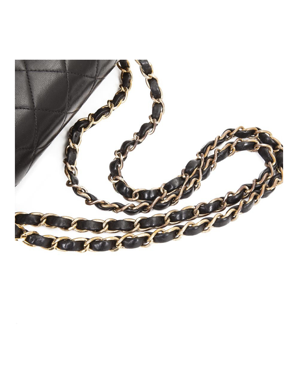 CHANEL 'Timeless' Double Flap Bag in Black Quilted Lambskin Leather