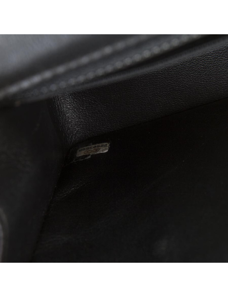 Mini sac CHANEL  cuir d'agneau lisse d'matelassé noir